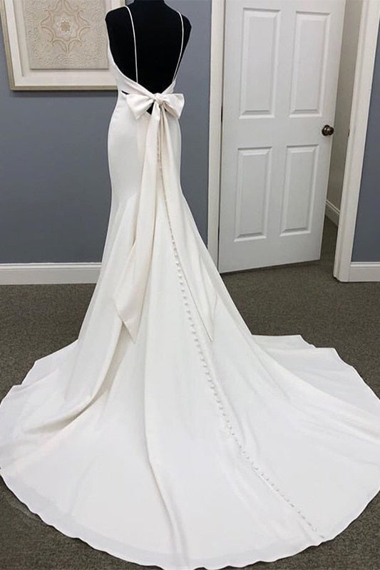 Robe de Mariée Bohème Chic Longue Traîne – Image 5
