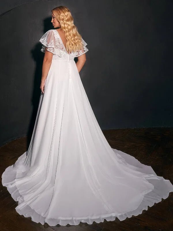 Robe de Mariée pour Femme Enceinte en Mousseline – Image 8