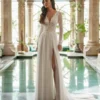 Robe de Mariée Bohème avec Manches