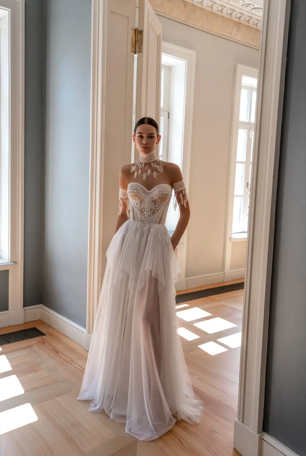 Robe de Mariée Bohème Ouverte dans le Dos