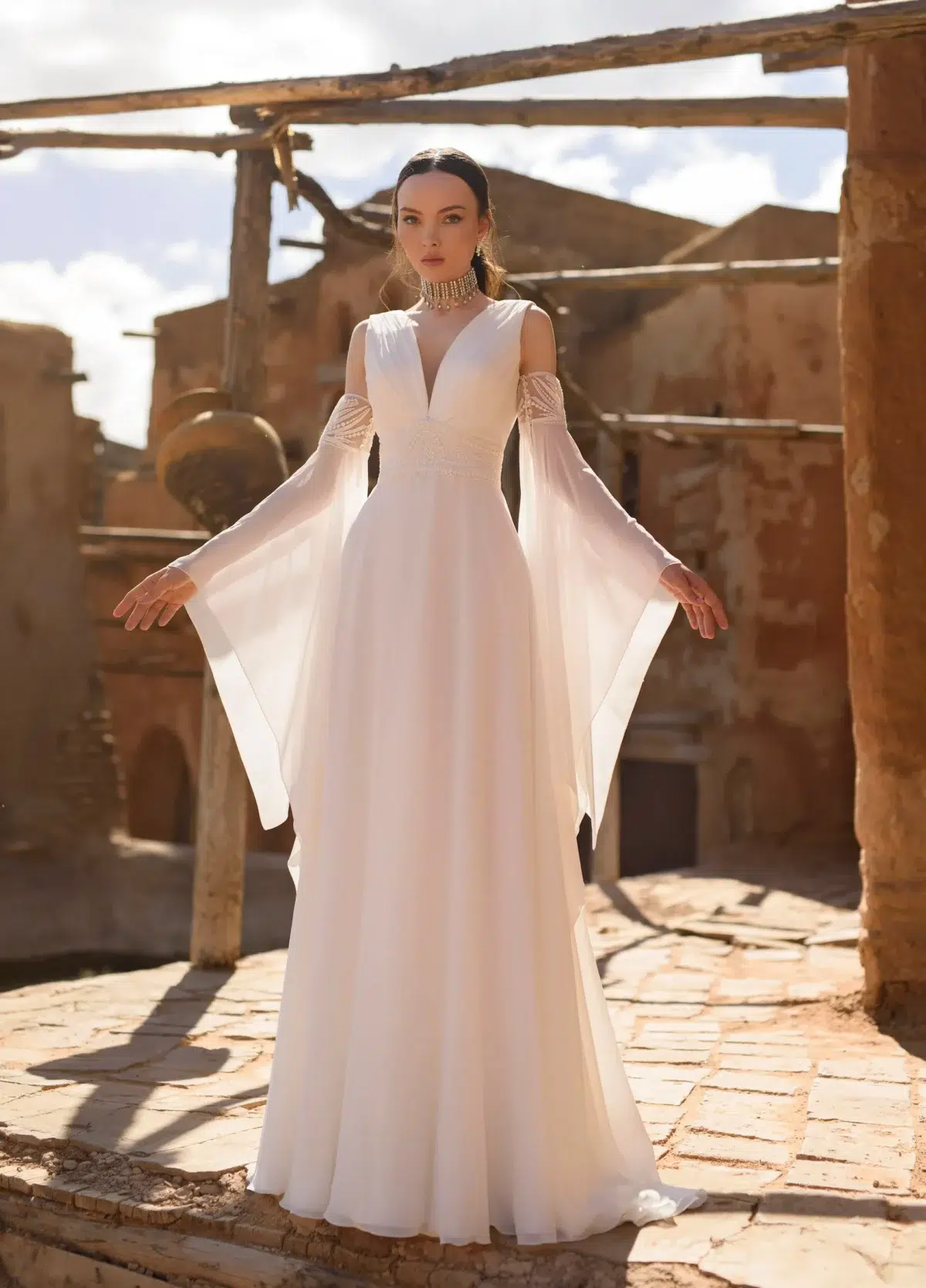 Robe de Mariée Empire Bohème