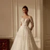 Robe de Mariée Princesse Manche Longue Dentelle