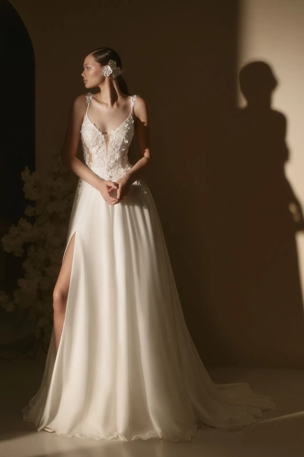 Robe de Mariée Bohème Chic Dentelle Florale 3D – Image 3