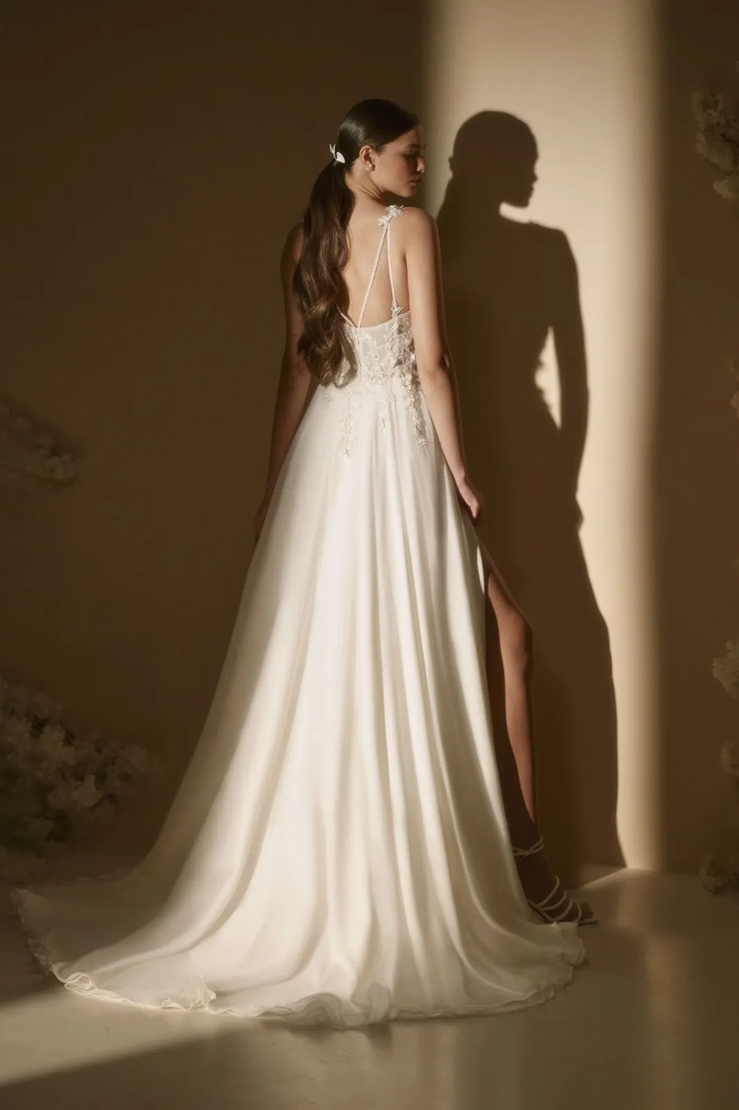 Robe de Mariée Bohème Chic Dentelle Florale 3D – Image 2