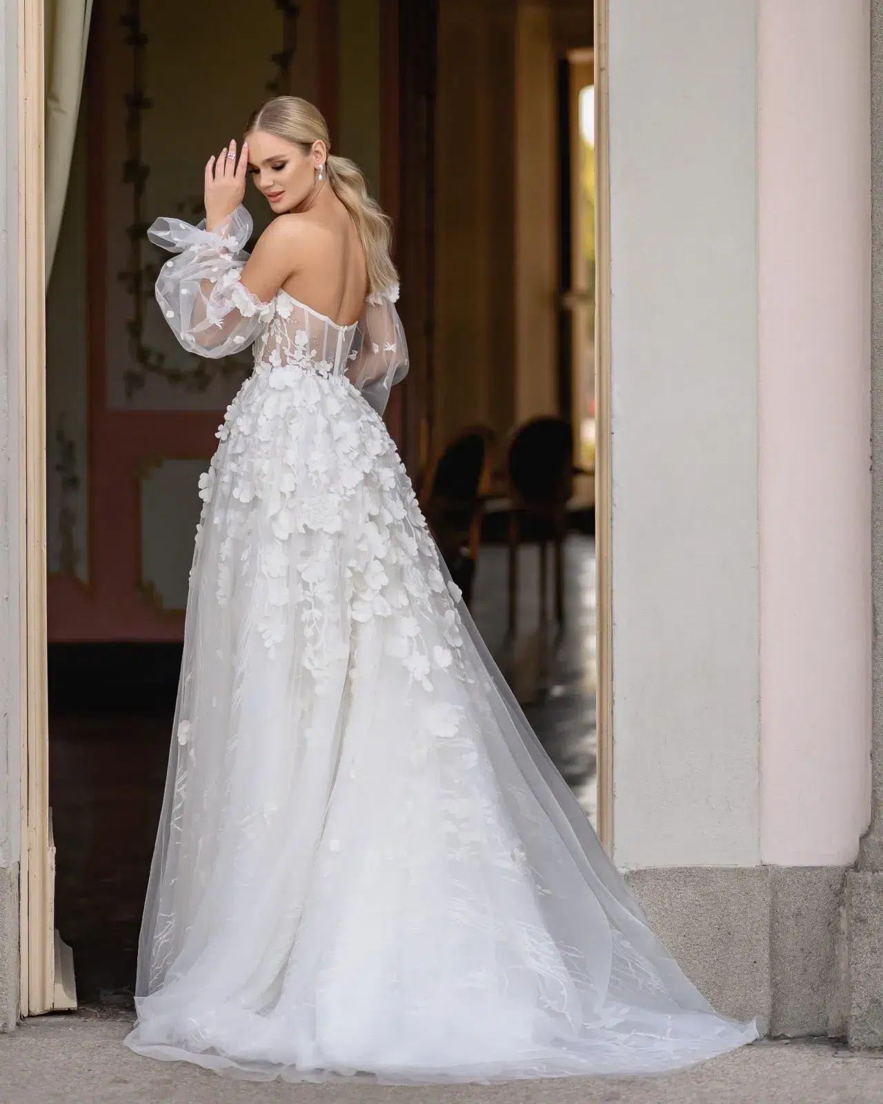 Robe de Mariée Bohème Trapèze Bustier – Image 2