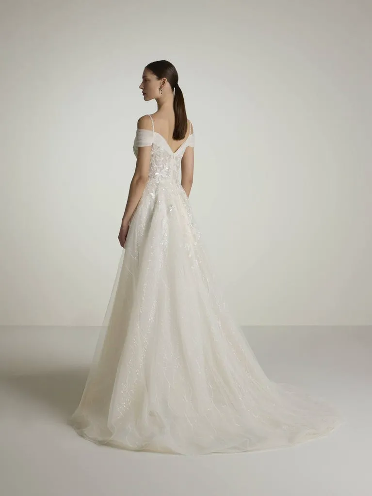 Robe de Mariée Coupe A-line Fluide – Image 2