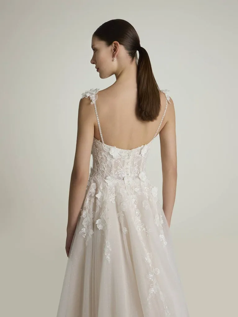 Robe de Mariée Coupe A-line en Tulle – Image 4