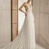 Robe de Mariée Coupe Droite en Crêpe Georgette