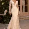 Robe de Mariée Coupe Sirène Couleur Nude