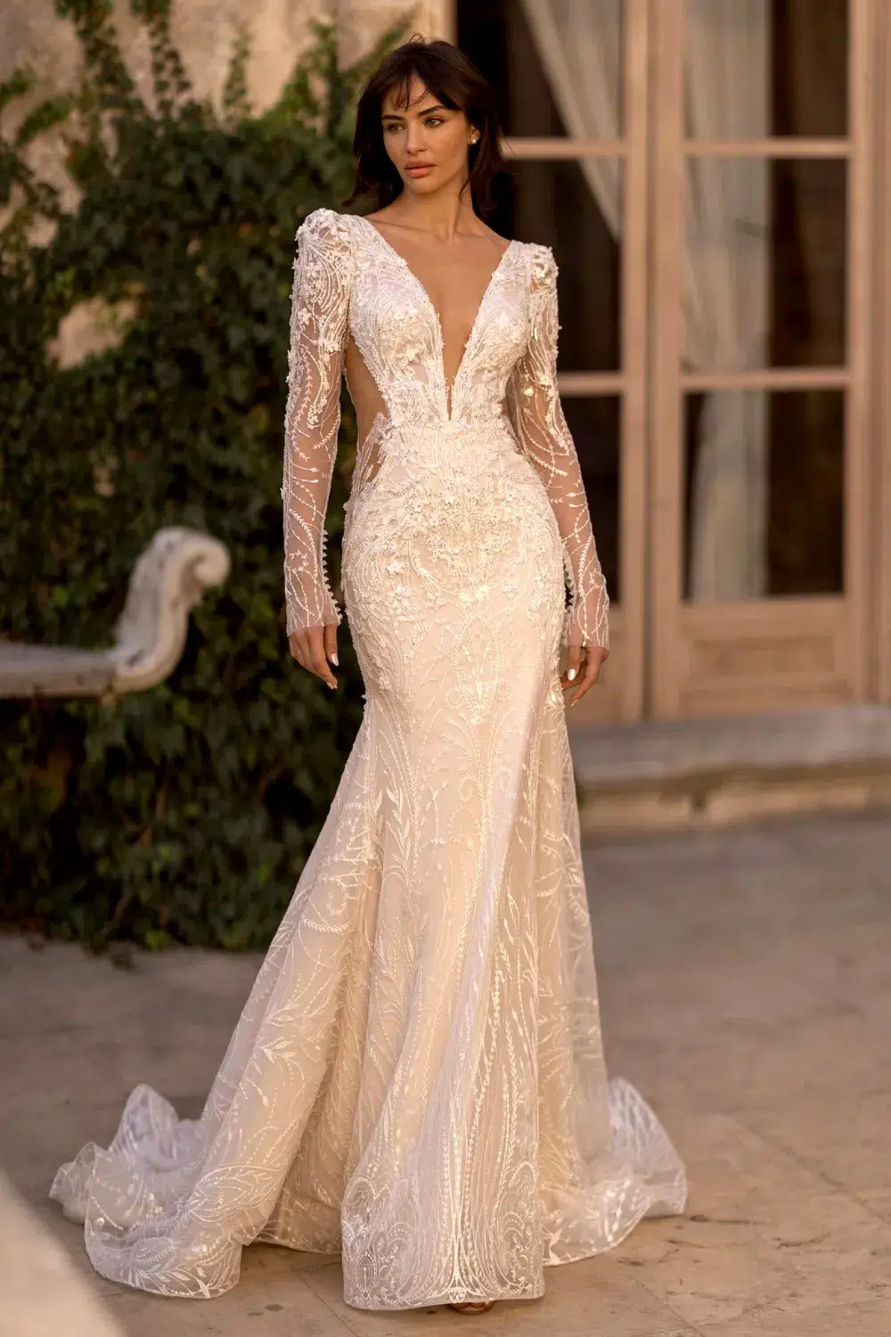 Robe de Mariée Coupe Sirène Couleur Nude
