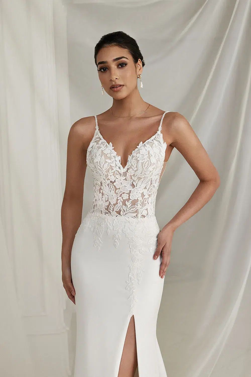 Robe de Mariée Forme Sirène en Crêpe – Image 3