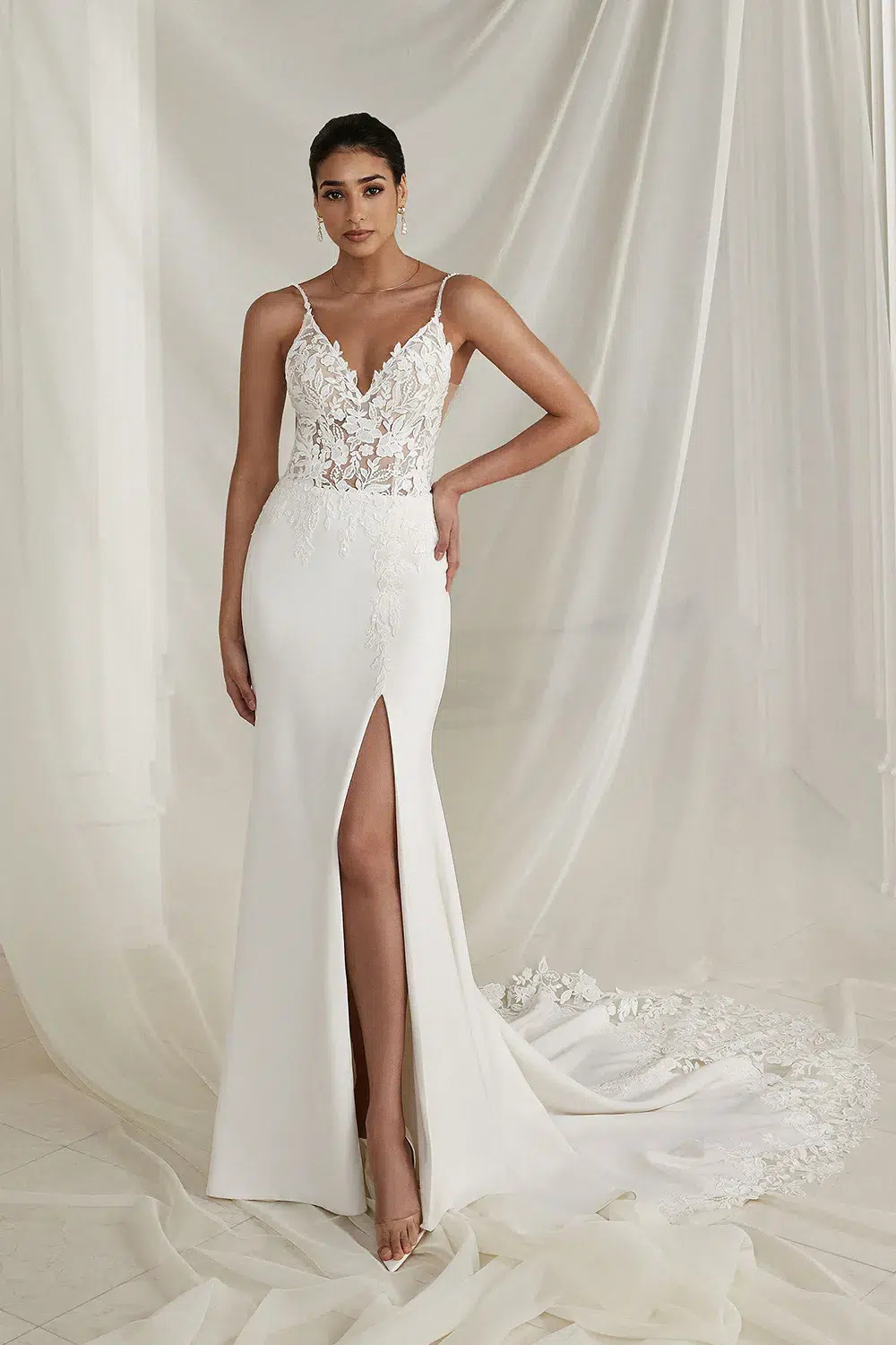 Robe de Mariée Forme Sirène en Crêpe