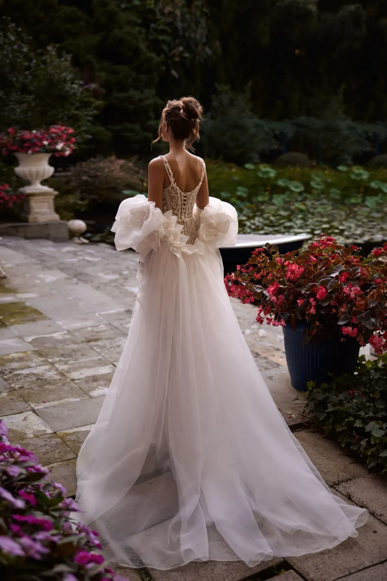 Robe de Mariée Sirène en Tulle Brodé – Image 2