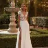Robe de Mariée Trapèze avec Fleurs en 3D