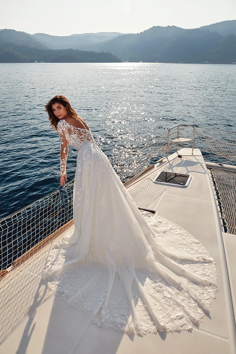 Alternative view of Robe de Mariée avec Manches Longues en Dentelle