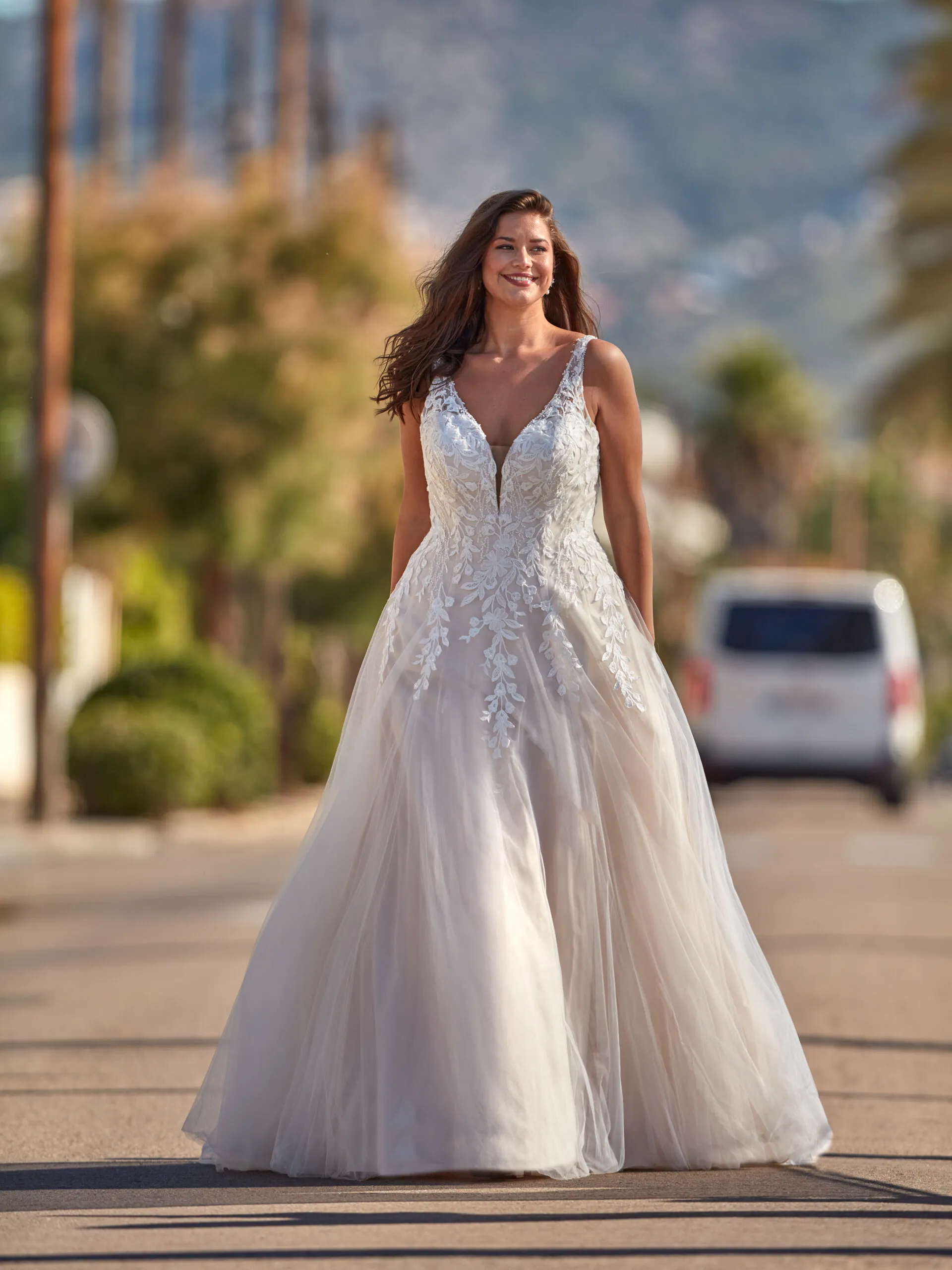 Robe de Mariée A-line Légère en Tulle