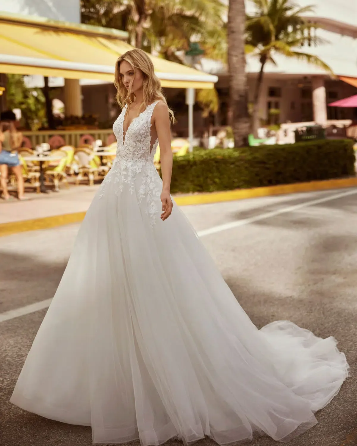 Robe de Mariée A-line Tulle Pailleté