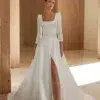 Robe de Mariée A-line avec Dentelle et Pierreries