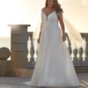 Robe de Mariée A-line en Dentelle Fleurie