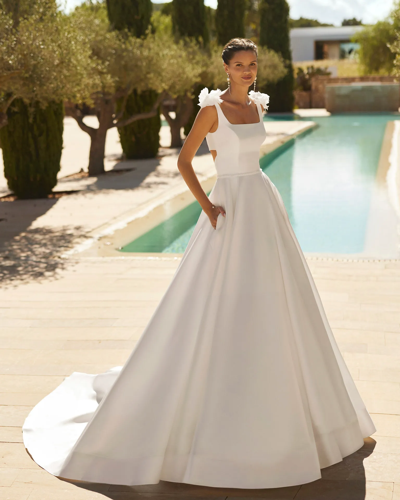 Robe de Mariée A-line en Organza