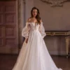 Robe de Mariée Bustier Coupe Trapèze