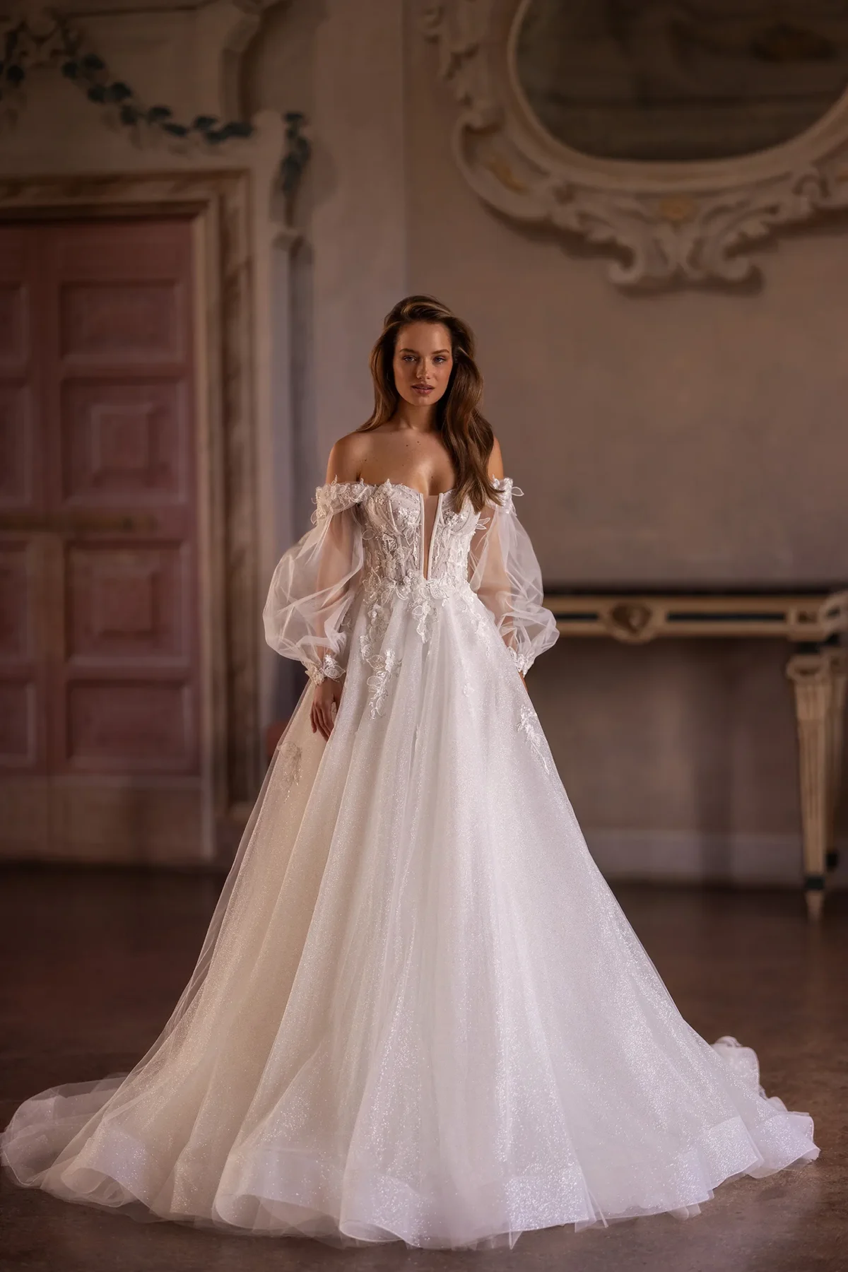 Robe de Mariée Bustier Coupe Trapèze