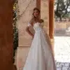 Robe de Mariée Bustier avec Fleurs 3D