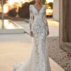 Robe de Mariée Droite en Dentelle
