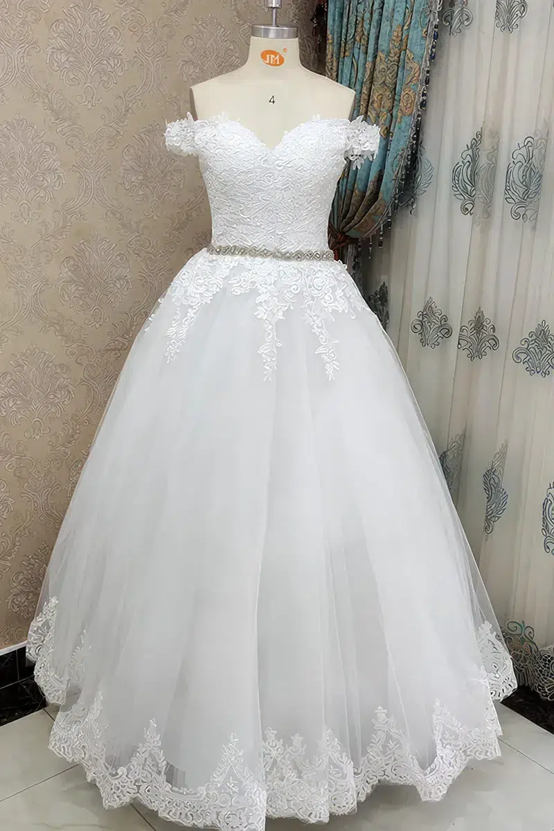 Robe de Mariée Florale Brodée – Image 3