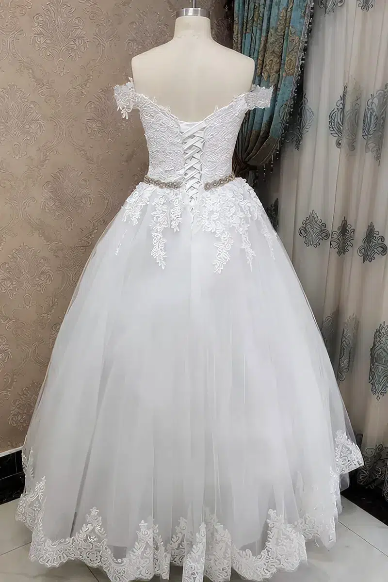 Robe de Mariée Florale Brodée – Image 4