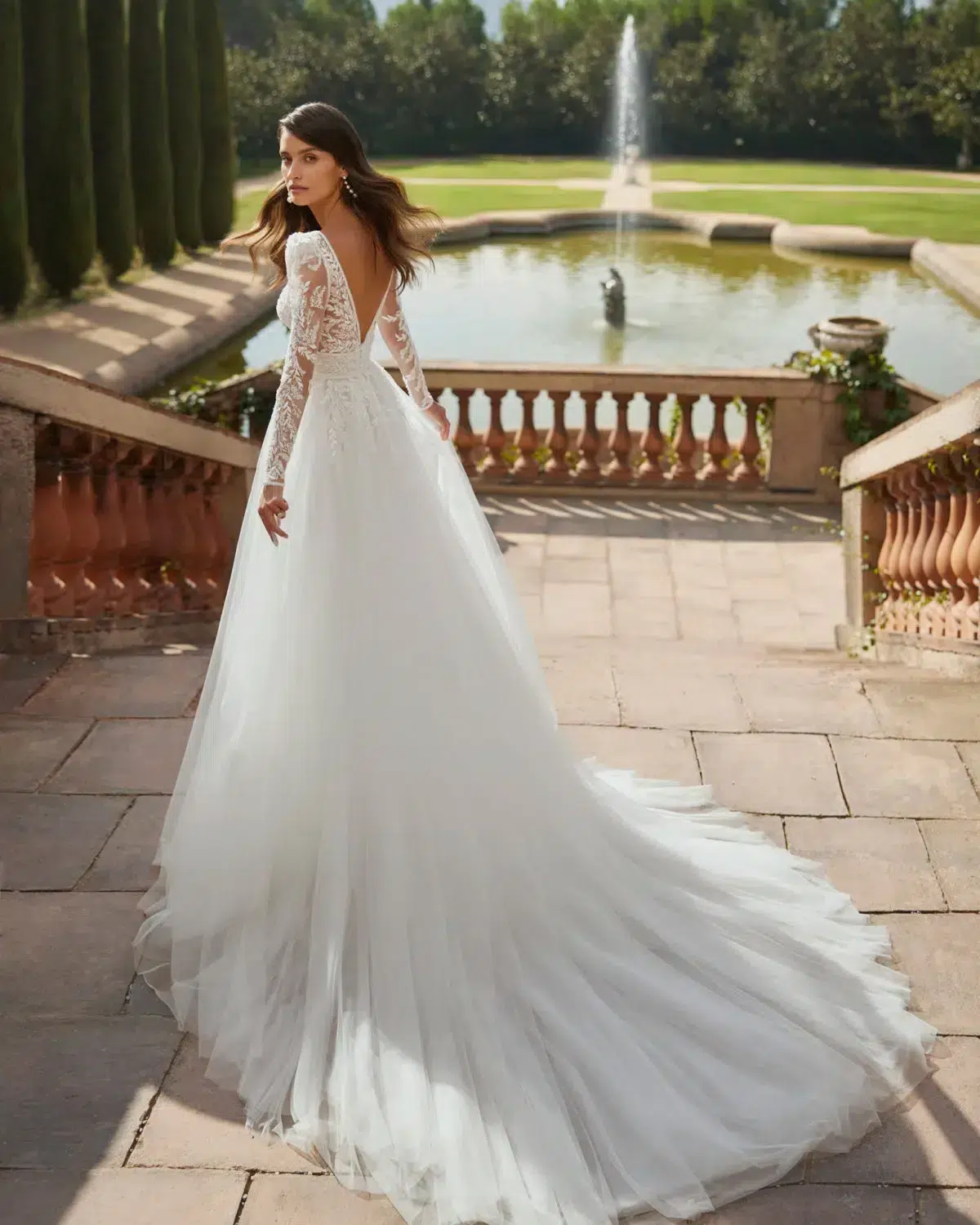 Robe de Mariée Fourreau A-line en Tulle – Image 2