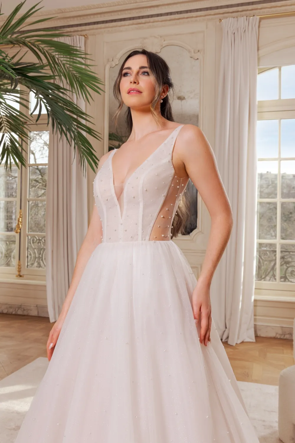 Robe de Mariée Princesse Moderne en Tulle – Image 3