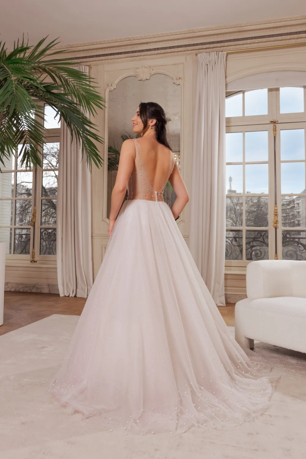 Robe de Mariée Princesse Moderne en Tulle – Image 2