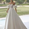 Robe de Mariée Princesse avec Bustier et Manches Bouffantes Amovibles