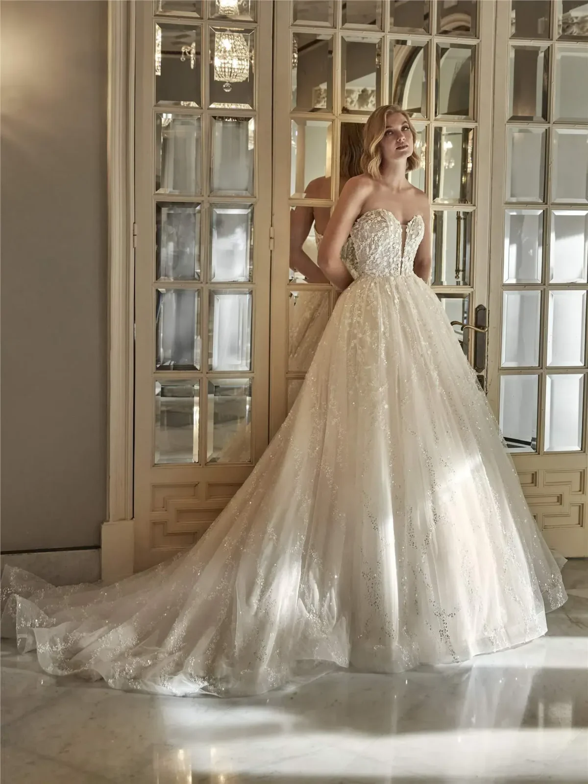 Robe de Mariée Princesse avec Décolleté en Cœur