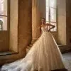 Robe de Mariée Princesse avec un Décolleté en V