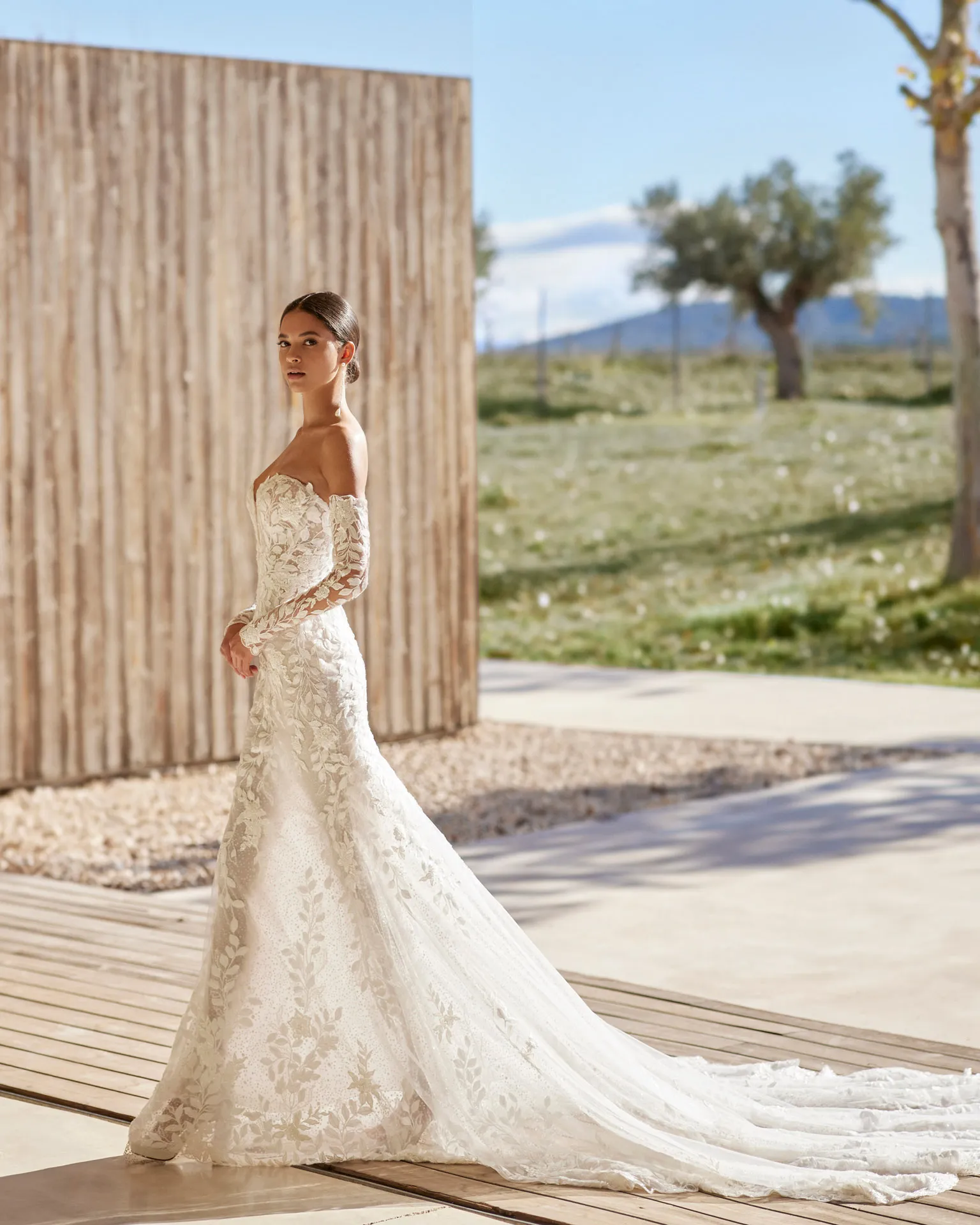 Robe de Mariée Sirène en Dentelle et Pierreries – Image 3