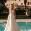 Robe de Mariée Trapèze à Fines Bretelles