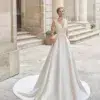 Robe de Mariée avec corsage en dentelle