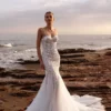 Robe de Mariée en Dentelle Perlée