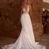 Robe de Mariée en Mousseline avec Haut Décolleté V
