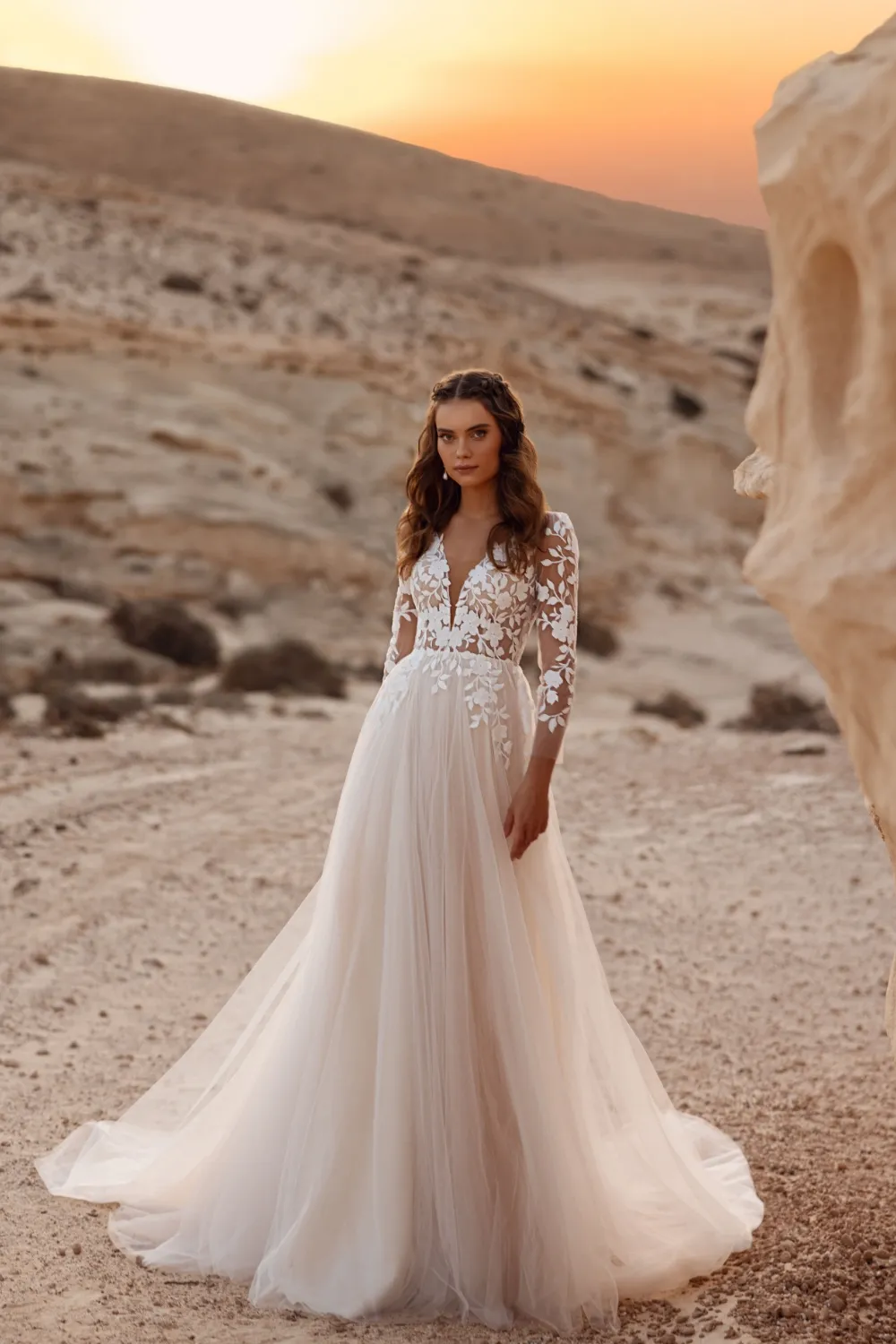 Robe de Mariée manches trois-quarts