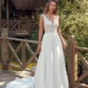 Robe de Mariée trapèze avec Dentelle à sequins