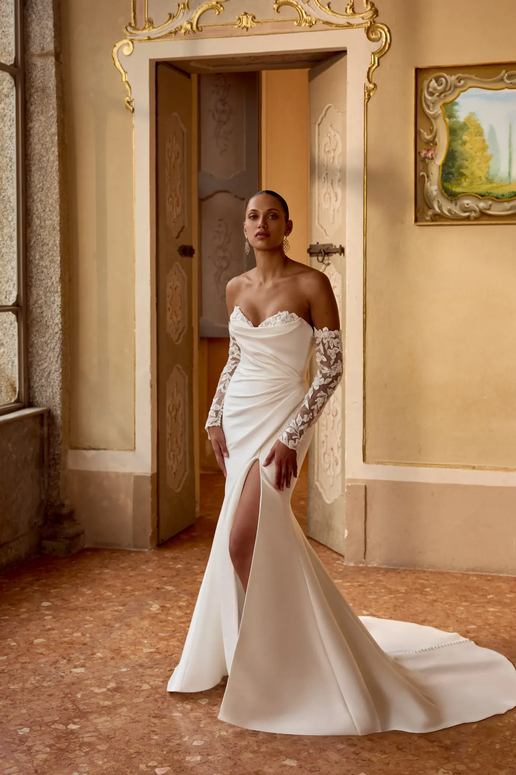 Robe de Mariée trapèze en mikado