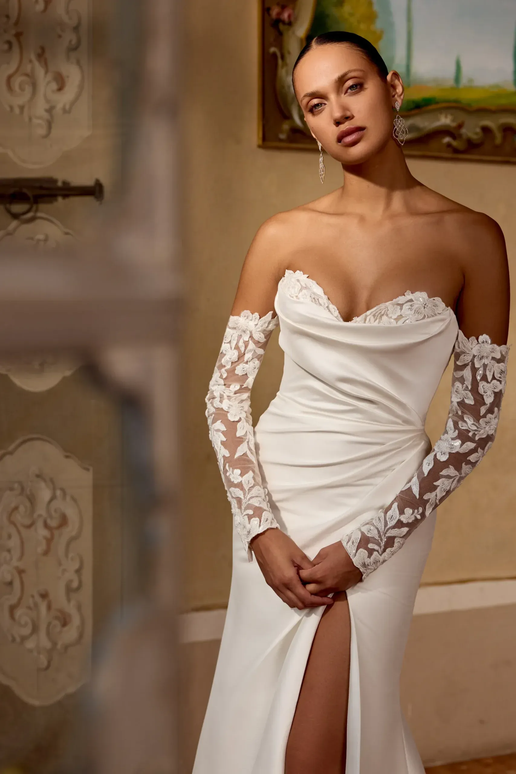 Robe de Mariée trapèze en mikado – Image 3