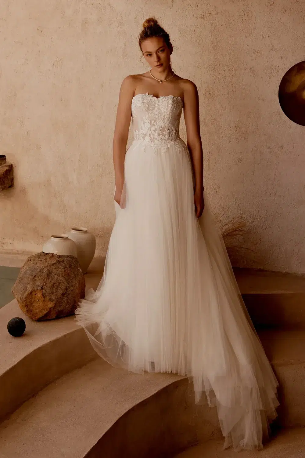Robe de mariée avec bustier sans manches