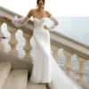 Robe de mariée avec manches ballons amovibles