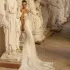 Robe de mariée sirène avec bustier en dentelle