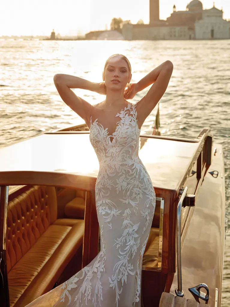 Robe de mariée sirène en tulle – Image 3