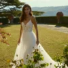 Robe de mariée trapèze avec Corsage en Dentelle